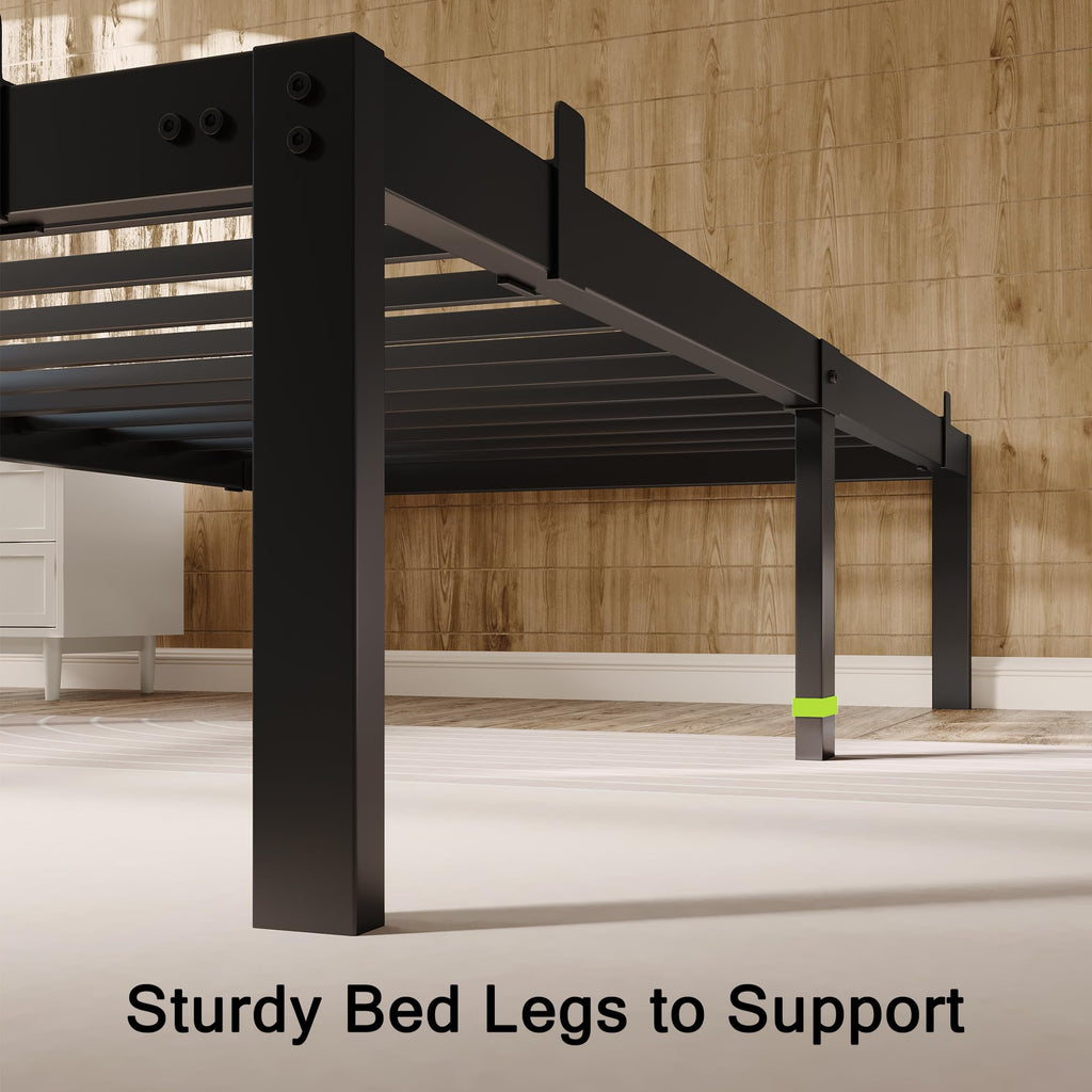Metal Bed Frame Platform Bed Frame with 6 Mattress Slide Stoppers