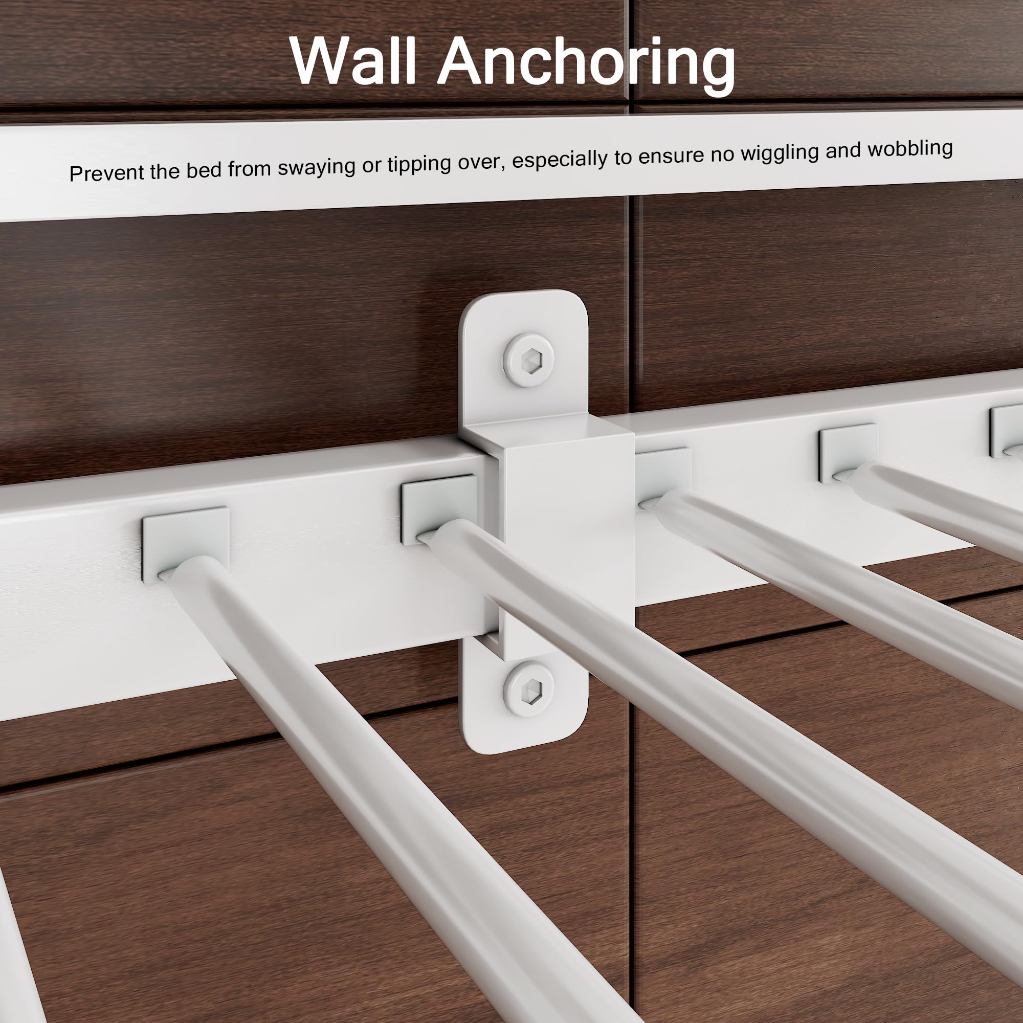 Bunk Bed Twin Over Twin, Heavy Duty Metal Bed with Ladder and Full-Length Guardrail, Under-Bed Storage Space