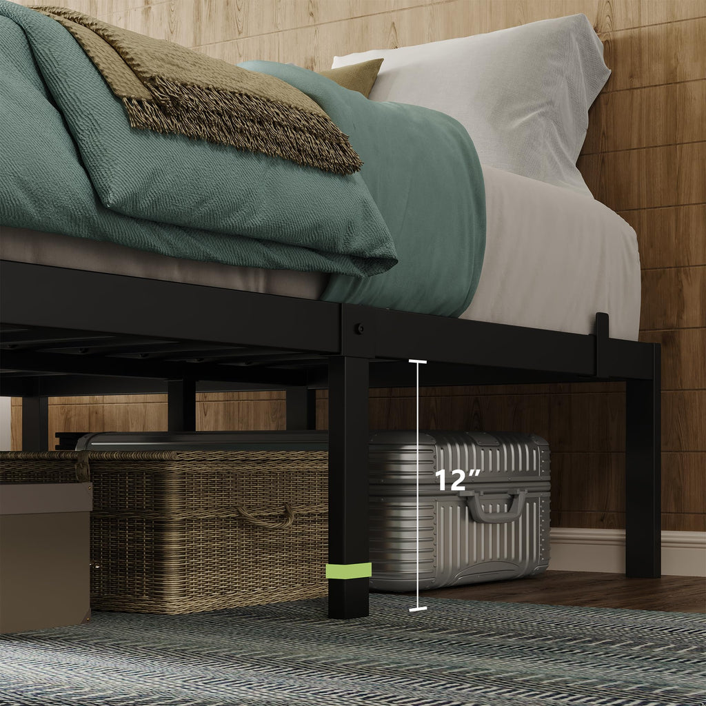 Metal Bed Frame Platform Bed Frame with 6 Mattress Slide Stoppers