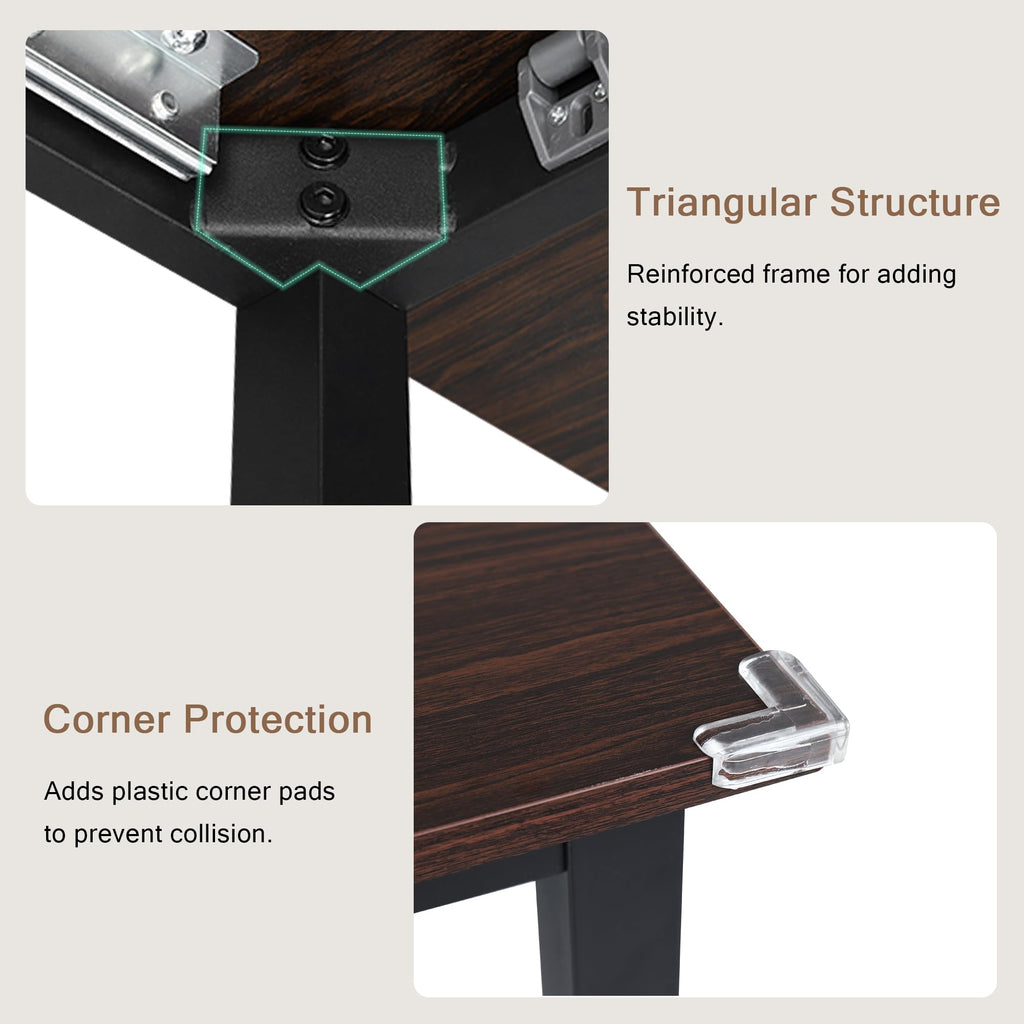 iPormis 7-Piece 63" Extendable Dining Table Set for 4-8 People, Mid-Century