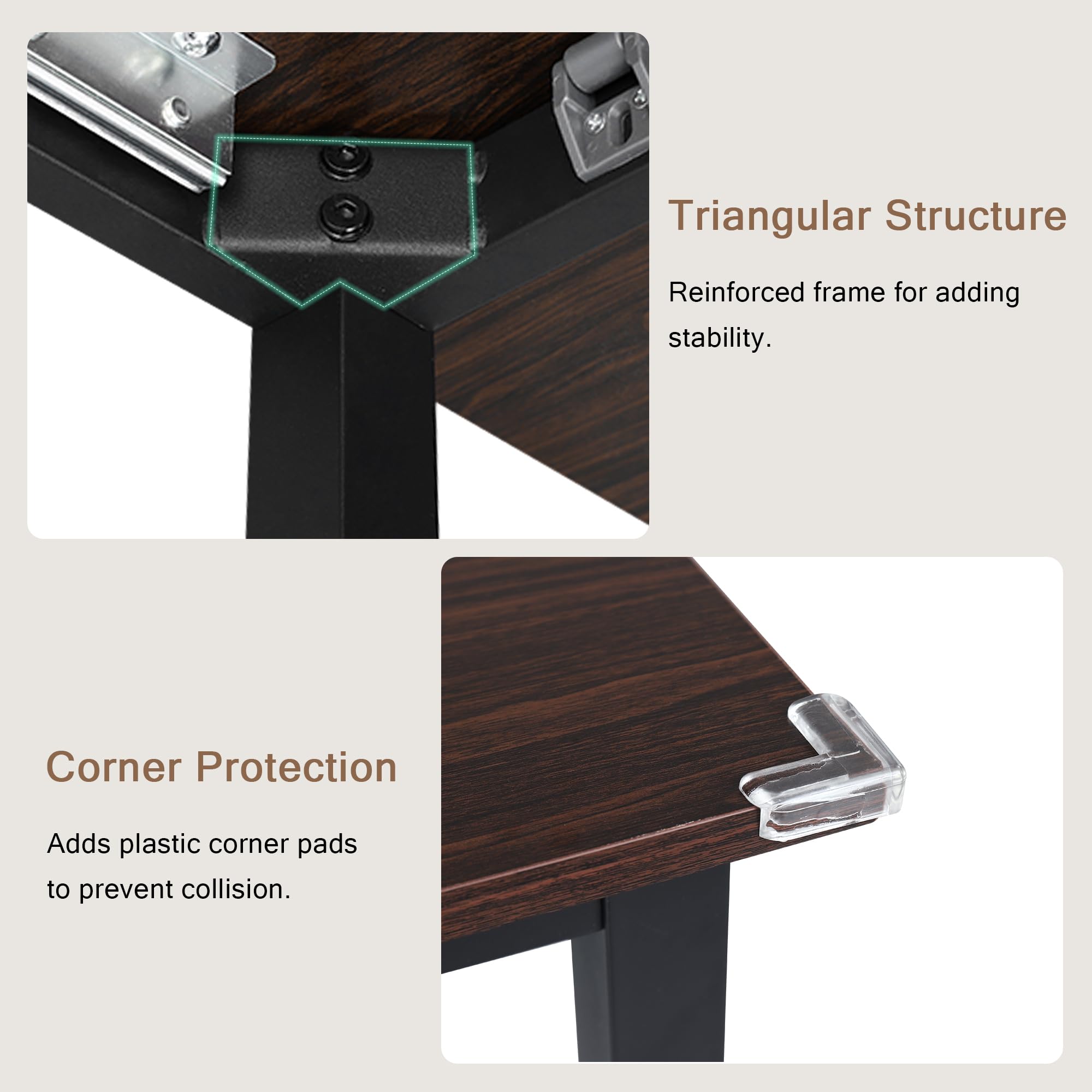 iPormis 7-Piece 63" Extendable Dining Table Set for 4-8 People, Mid-Century