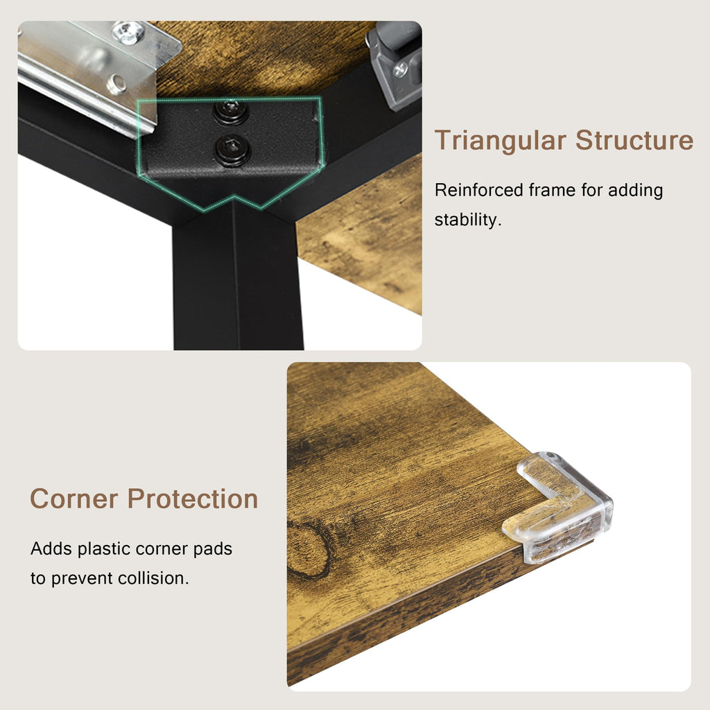 iPormis 7-Piece 63" Extendable Dining Table Set for 4-8 People, Mid-Century