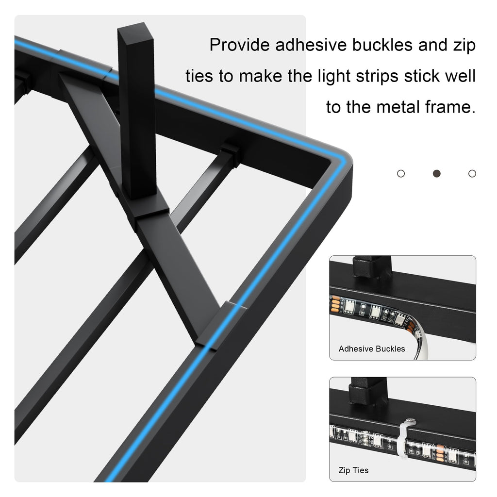 Feonase Floating Bed Frame with Charging Station and Led Lights